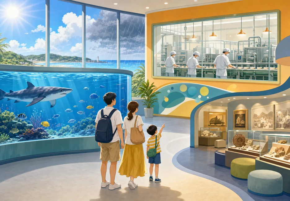 【2026年】大洗・ひたちなかの屋内スポット7選｜猛暑&雨の日に子連れで遊べる水族館・工場見学・博物館