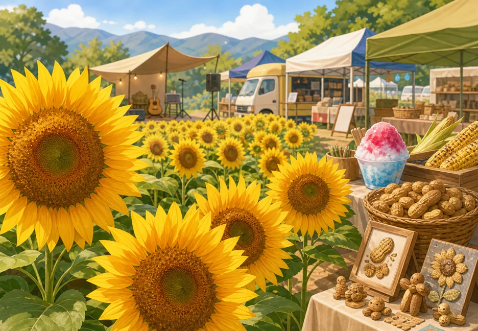 館山・江田のひまわりとマルシェ2026｜7月中旬〜8月上旬が見頃、7月26・27日はマルシェも